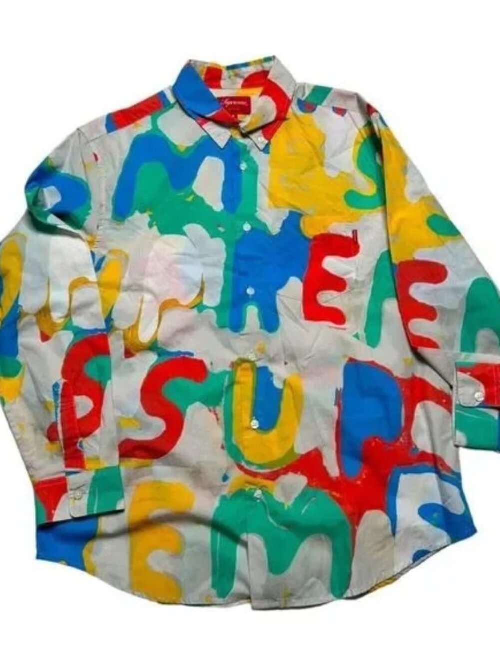 Supreme Painted Logo Long Sleeve Size Medium Shirt